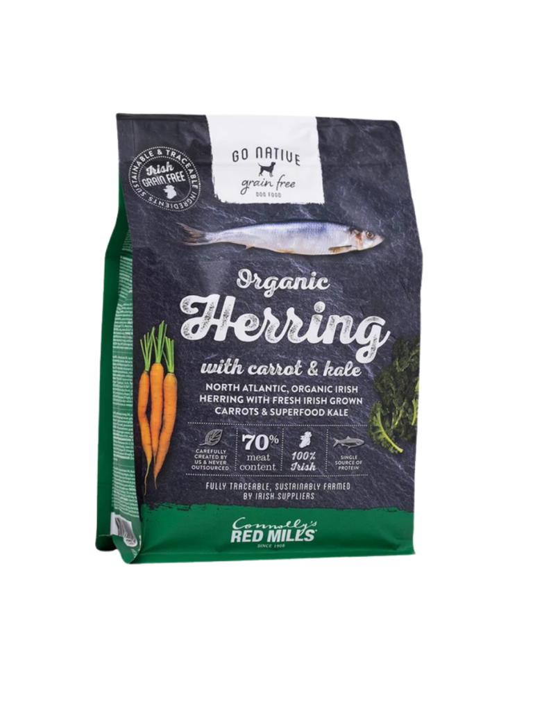 Go Native Organic Herring with Carrot & Kale dog food bag